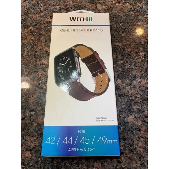 Brown Leather Watch Band for Apple Watch 42/44/45/49mm NIB - Picture 5 of 7